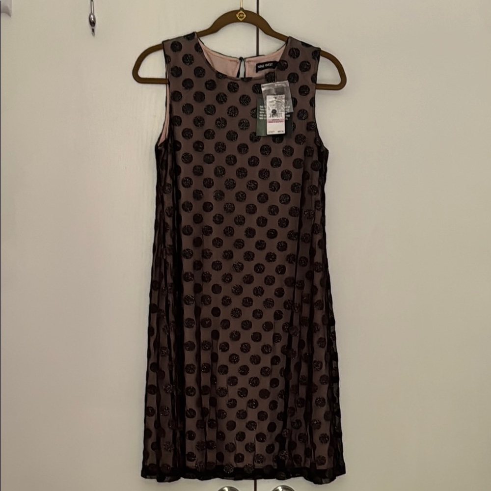 Nine West Black and Cream Sheath Dress size 6